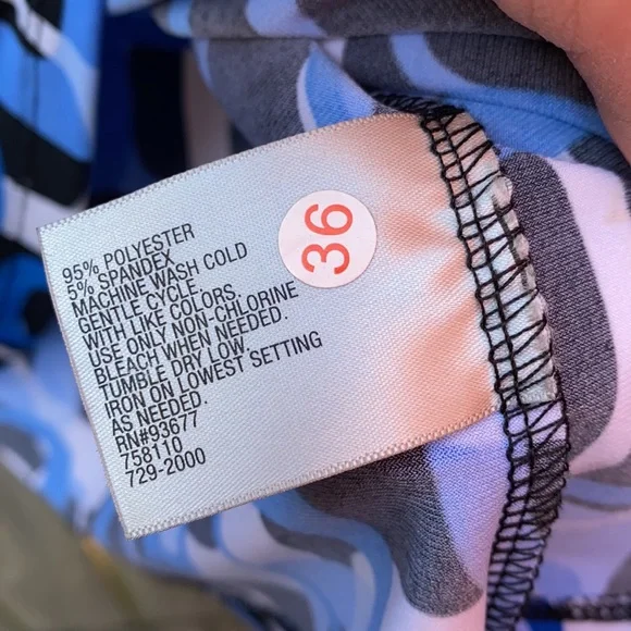 Worthington Blue and White Graphic Blouse - Picture 2 of 2